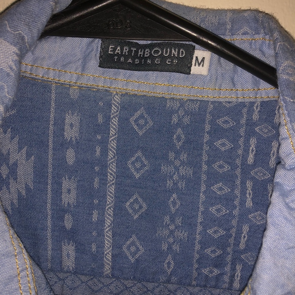 aztec denim button down - Picture 2 of 5